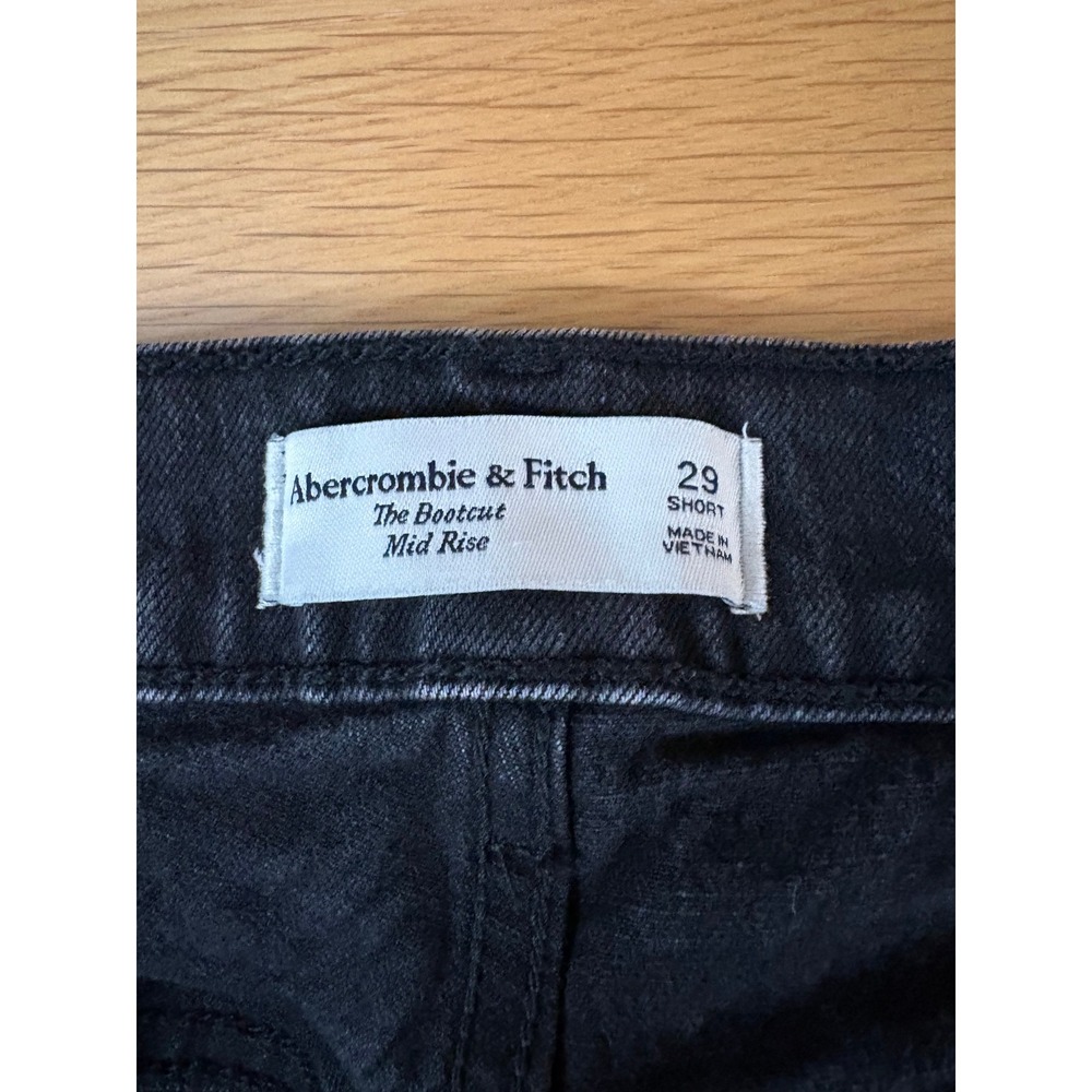 Abercrombie & Fitch The Bootcut Mid Rise Jeans Washed Black 29 Short Womens - Picture 6 of 7
